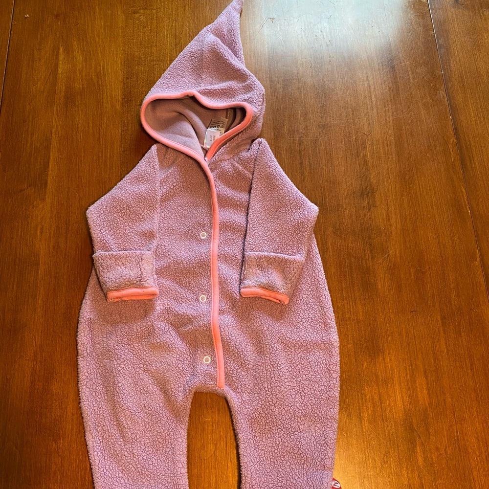 Zutano Lilac Fleece Elf Suit